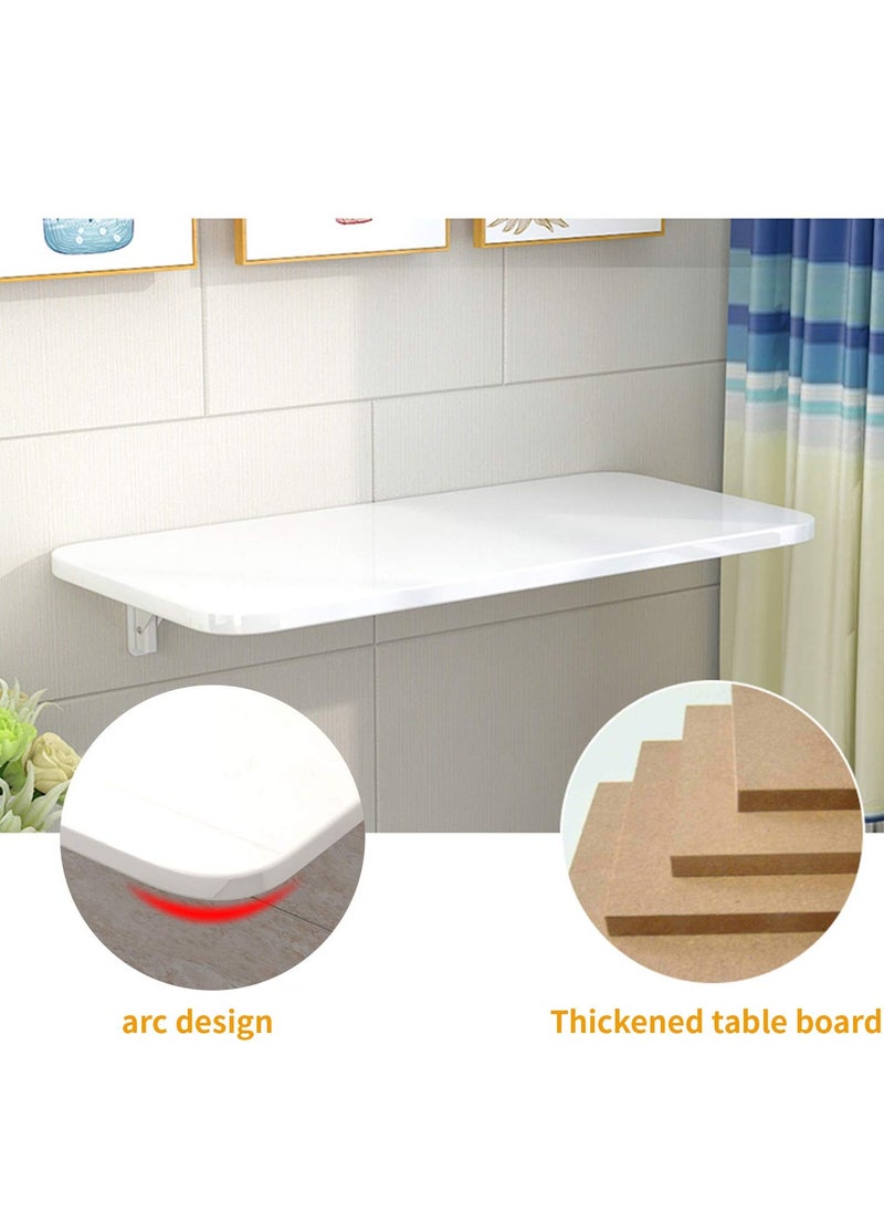 Wood Invisible Folding Wall-Mounted Table, Multi-Function Floating Workstation Computer Desk, Space Saving Hanging Table For Study, Kitchen & Dining Desk ,40*60CM