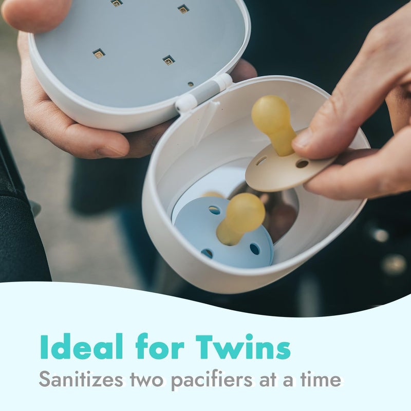 Papablic Portable Pacifer Sanitizer, UV Light Sanitizer Case for Pacifer, USB Rechargeable Mini Pacifer Sanitizer Box, 99.9% Cleaned in 59 Seconds - Image 5