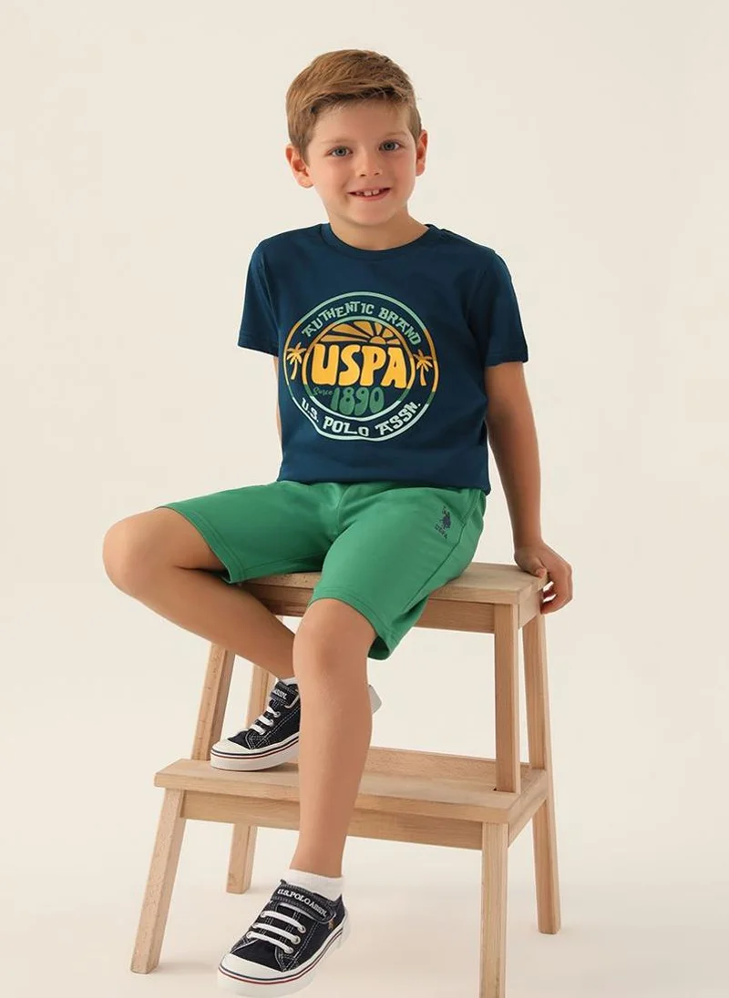 U.S. Polo Assn. U.S. Polo Assn. Boys Blue Bermuda Set