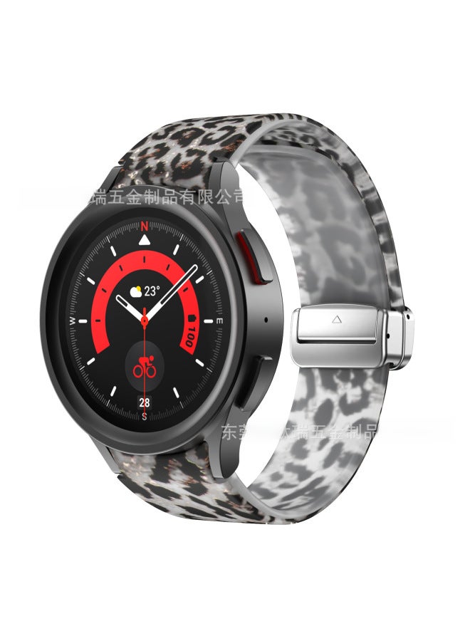 Neutral Suitable For Samsung Watch5 Pro Printed Silicone Strap Watch6/5/4 Magnetic Folding Buckle Smart Watch Strap - Image 5