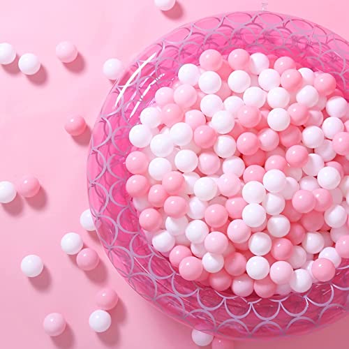 GOGOSO Ball Pit Balls 100 PCS for Toddles Kids Plastic Balls for Ball Pit Pool Pink Party Accessories Birthday Decoration Crush Proof and Durable with Storage Bag - Image 1