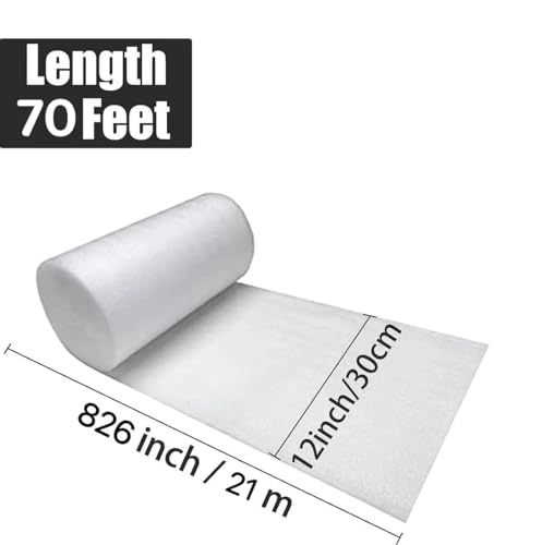 PONGHEI 12"x 70' Foam Wrap Rolls for Moving Packing Foam Roll Packing Materials Shipping Packing Moving Supplies, Thick Cushion packaging wraps for Protect Glasses,Fragile Items,Dishes - Image 2