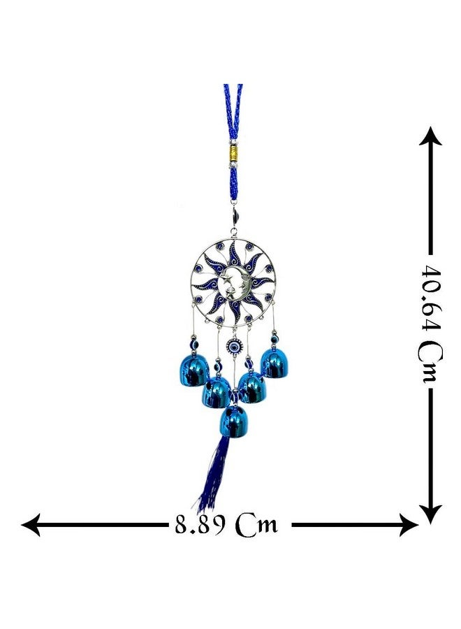 DT DECTONE Metal Blue Turkish Evil Eye Nazar Battu Hanging Lucky Pendant Hanging Ornament Amulet For Car, Home & Office Protection And Blessing From Negative Energy - Image 4