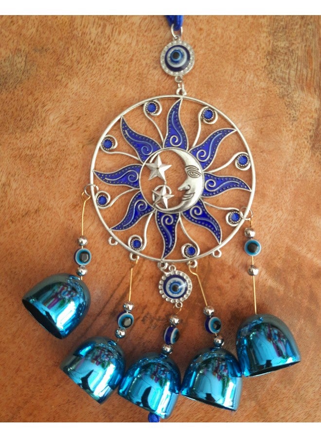 DT DECTONE Metal Blue Turkish Evil Eye Nazar Battu Hanging Lucky Pendant Hanging Ornament Amulet For Car, Home & Office Protection And Blessing From Negative Energy - Image 3