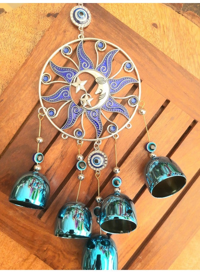 DT DECTONE Metal Blue Turkish Evil Eye Nazar Battu Hanging Lucky Pendant Hanging Ornament Amulet For Car, Home & Office Protection And Blessing From Negative Energy - Image 2
