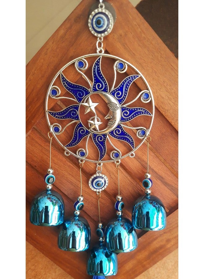 DT DECTONE Metal Blue Turkish Evil Eye Nazar Battu Hanging Lucky Pendant Hanging Ornament Amulet For Car, Home & Office Protection And Blessing From Negative Energy - Image 1
