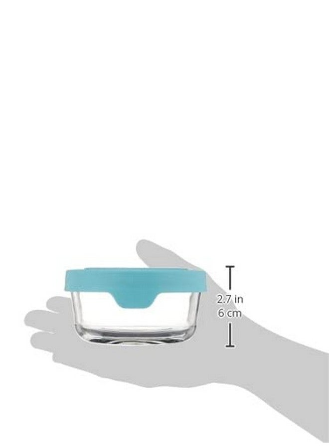 أنكور هوكينغ مجموعة من 6 حاويات تخزين طعام زجاجية من أنكور هوكينج، سعة كوبين، مع أغطية TrueSeal زرقاء معدنية - Image 2