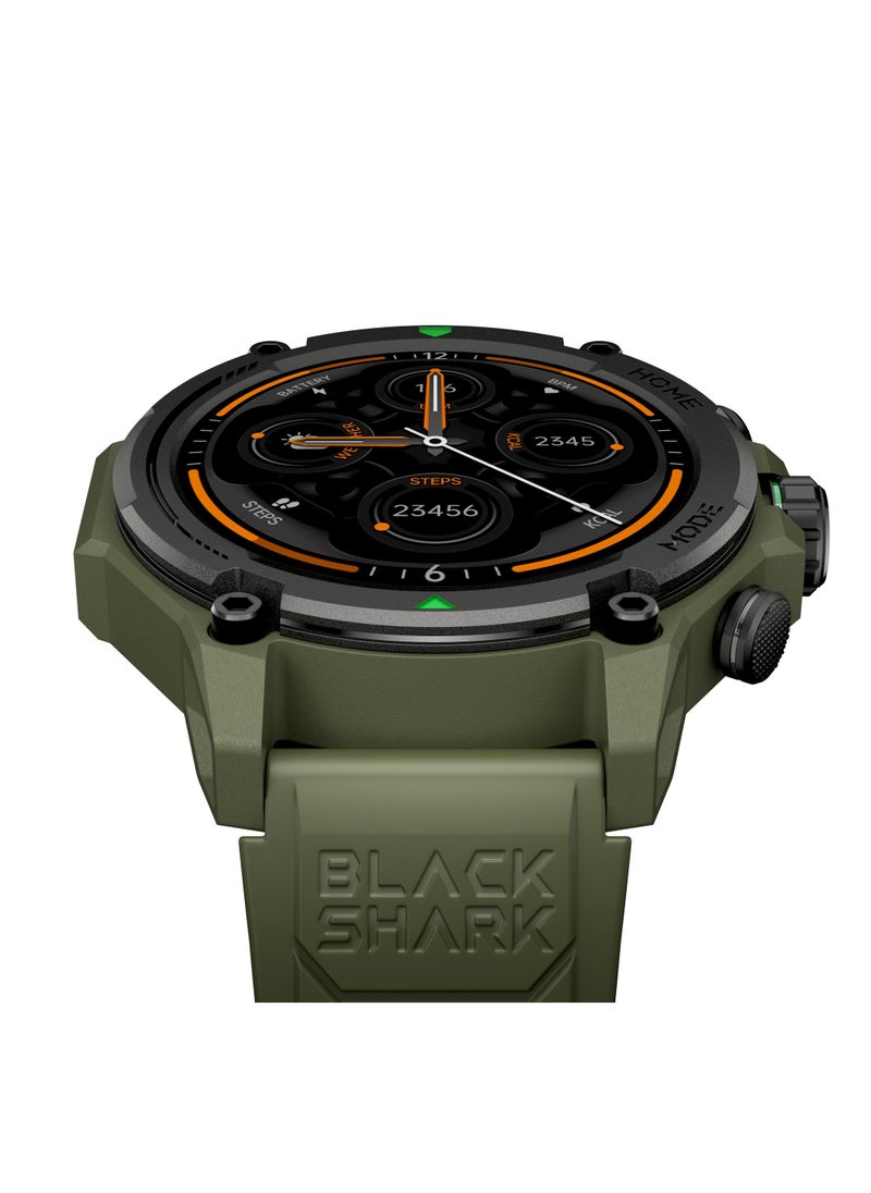 BLACK SHARK - Ultra Strong Smartwatch With 1.43-inch Display, Built-in GPS, 100 Sports Modes, 21-Days Battery Life,Health Monitoring & IP68 Water Resistance GS3  - Green - Image 1