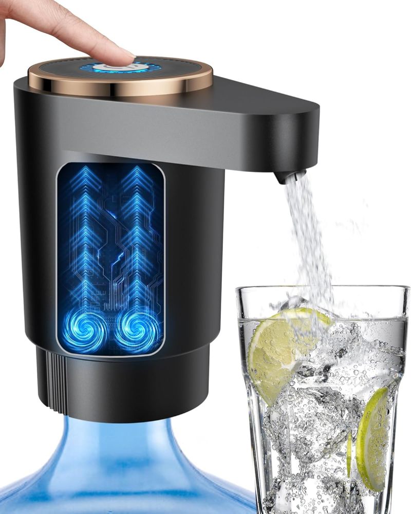 5 Gallon Water Pump Dual Motor Fast Flow Electric Water Dispenser - USB-C Portable Water Jug Pump for Camping Office RV - Image 1