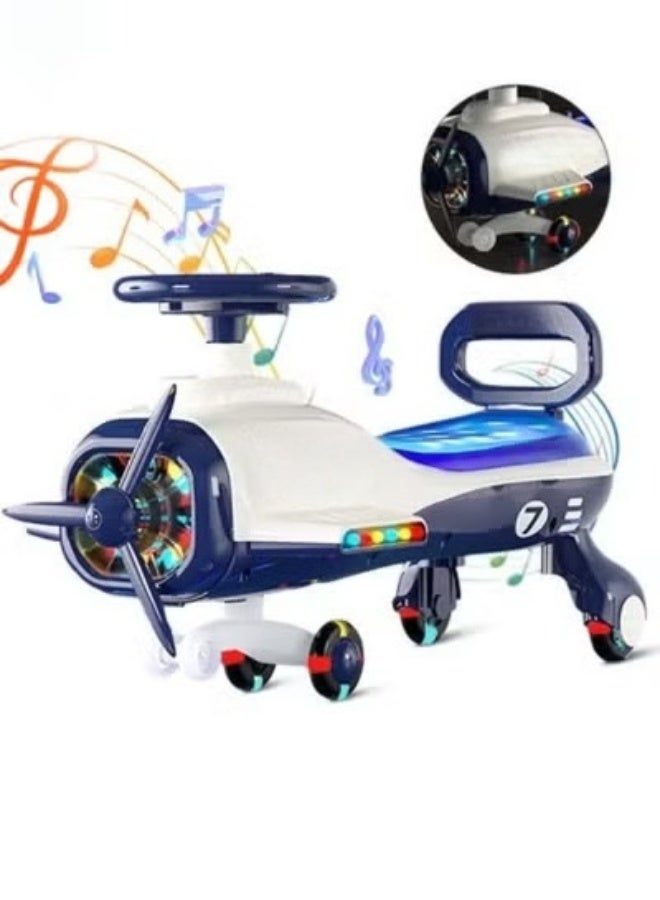 MIXDE Aircraft Plasma Car Lights Music The Ultimate Wiggle Car Ride on Toy and Plasma Car For Kids,Swing Cars for Kids,Top Gear Swing Car - Image 2