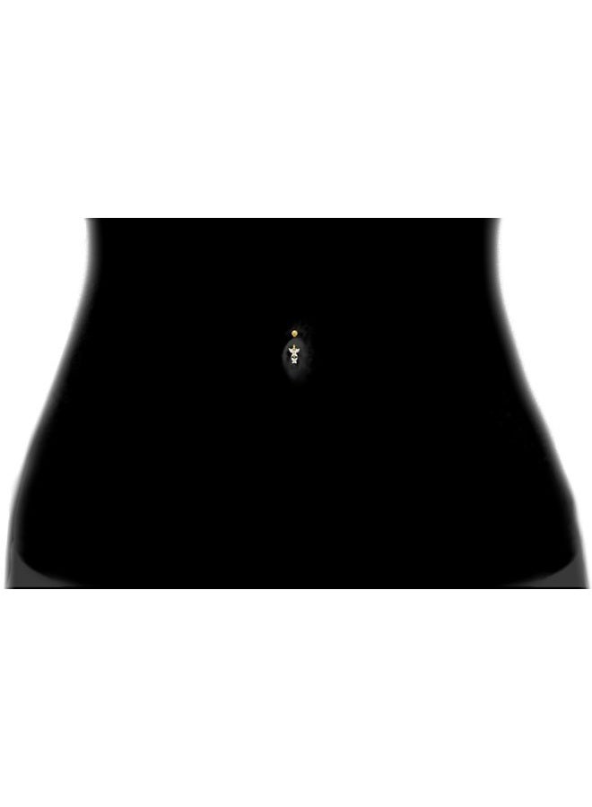 Ritastephens 14k Yellow Gold CZ Butterfly Link Cubic Zirconia Belly Ring, Yellow Gold,Cubic Zirconia, cubic-zirconia - Image 3