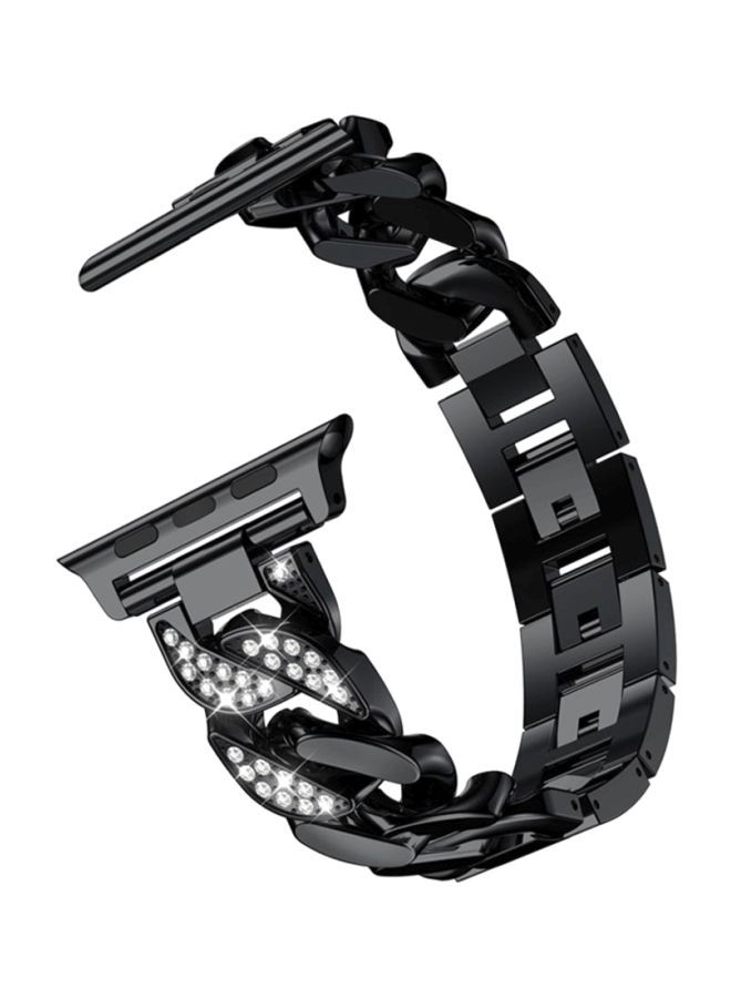 NIBEMINENT Cowboy Chain Replacement Band For Apple Watch Series 3 38mm Black - Image 2
