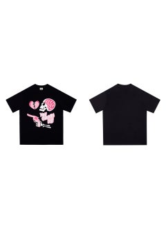 Broken Planet Cartoon Logo Cotton Tee 318 black