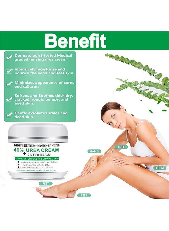 Crazylife 40% Urea Cream and 2% Salicylic Acid, Moisturizing Hand and Foot Cream for Chapped Chapped Hands, Softening and Thickening of the Skin, Hand and Foot Exfoliation Moisturizing Cream - 100g ﻿  - Image 4