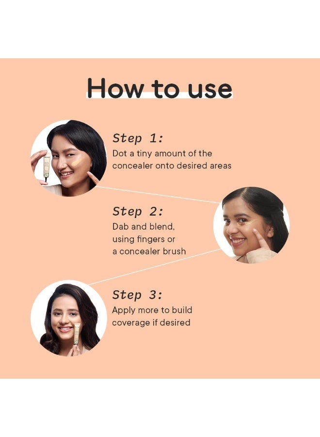 كوينش QUENCH BOTANICS خافي عيوب (كونسيلر) كريمي طبيعي ومُفتّح، غني بماء الأرز والألوفيرا | يُخفي الهالات السوداء ويُفتّح منطقة تحت العينين | مناسب لجميع أنواع البشرة | (درجة داكنة) | 10 مل - Image 4