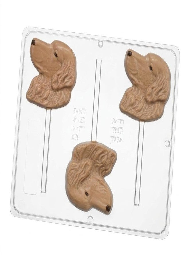 Lollipops Golden Retriever Dog Lollipop Chocolate Candy Mold 3410 - Image 1