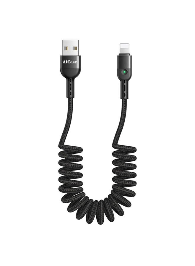 AICase Coiled Charging Cable,6ft/1.8m Elastic Nylon Cable,Charge and Sync for Phone XS/XS Max/XR/Phone X/8/8 Plus/7/7 Plus, Pad Pro Air 2 and More - Image 1