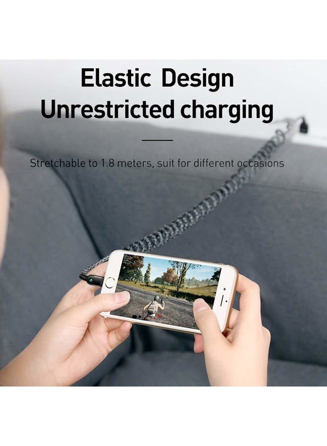 AICase Coiled Charging Cable,6ft/1.8m Elastic Nylon Cable,Charge and Sync for Phone XS/XS Max/XR/Phone X/8/8 Plus/7/7 Plus, Pad Pro Air 2 and More - Image 5