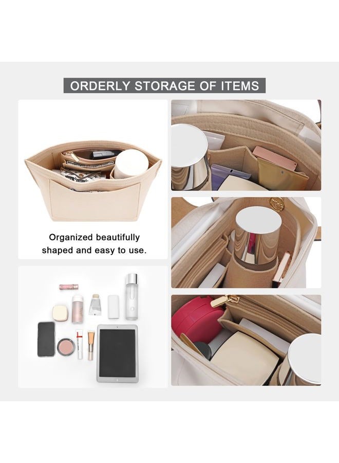 LOUKAYCCI Felt Purse Organizer Insert for Longchamp Le Pliage M Handbag Insert (Medium Beige) - Image 5