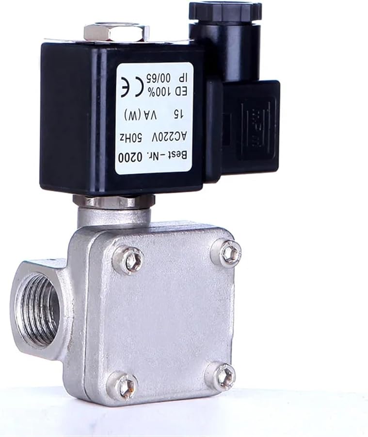 3 4 بوصة صمام مغناطيسي عالي الضغط مغلق عادةً من الفولاذ المقاوم للصدأ NPT 110VAC بسدادة VITON - Image 1