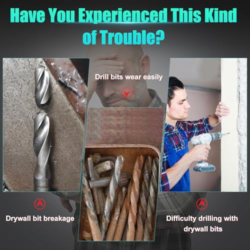 NURATIT Upgrade 100 Pcs Drywall Bit, 5/32 Inch Drywall Drill Bit for Wood, Drywall Cutting Bit, Drywall Guide Point Cutting Bits, Drywall Router Bits for Use with Spiral Saw - Image 3
