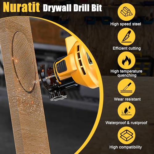 NURATIT Upgrade 100 Pcs Drywall Bit, 5/32 Inch Drywall Drill Bit for Wood, Drywall Cutting Bit, Drywall Guide Point Cutting Bits, Drywall Router Bits for Use with Spiral Saw - Image 2