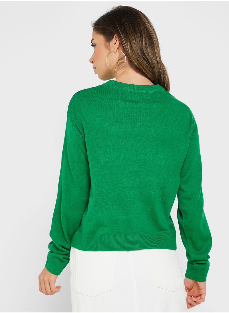 VERO MODA - Round Neck Printed Sweater - Image 1