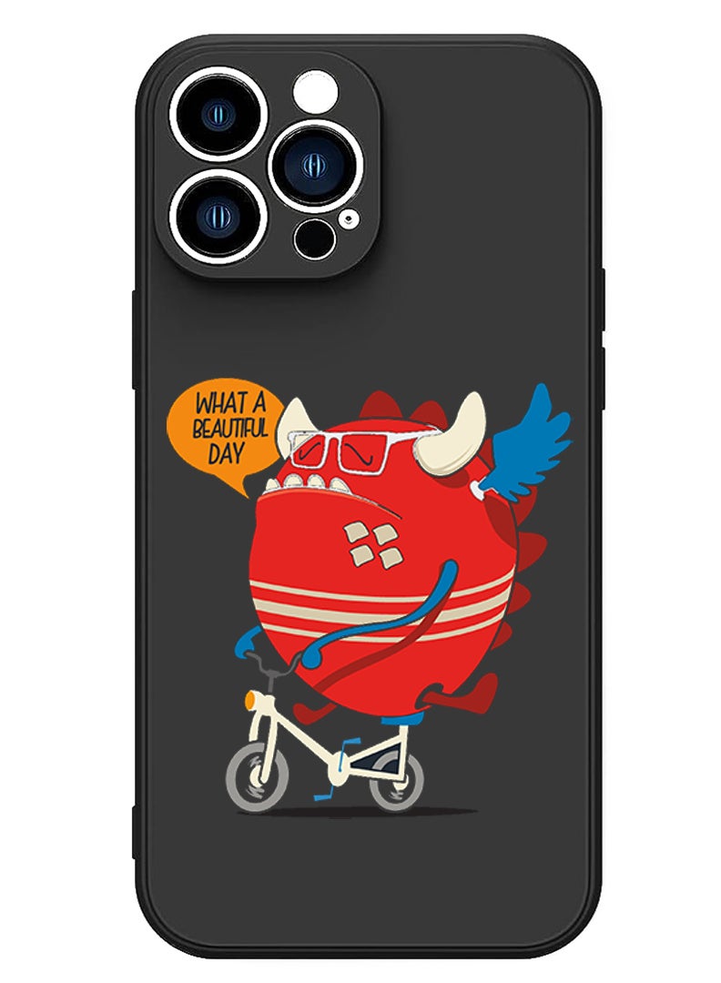 Theodor Protective Slim Fit Case Liquid Silicone Cover with Full Body Protection Anti-Scratch Shockproof Case For iPhone 13 Pro Max Black  - whats up copy - Image 1