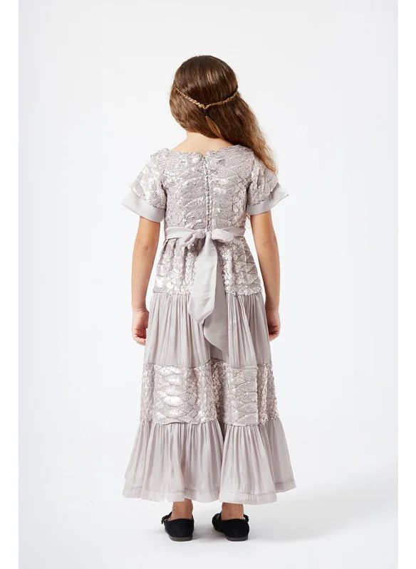 Amri Frilled Tille Dress With Sequins