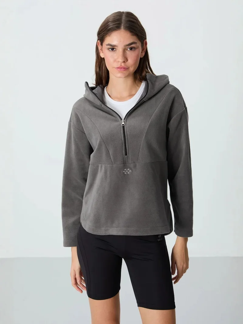 تومي لايف TOMMY Oversized Plush Half-zip Hooded Sweatshirt