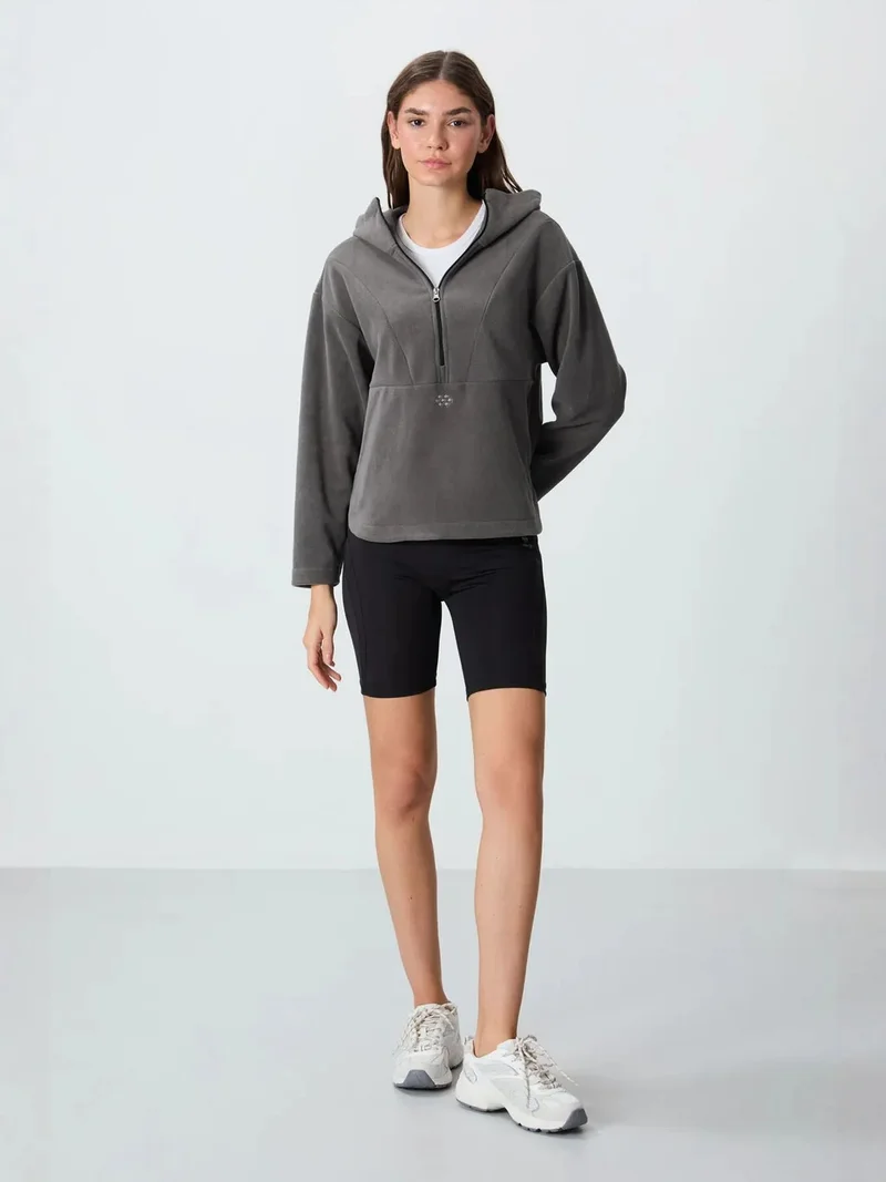 تومي لايف TOMMY Oversized Plush Half-zip Hooded Sweatshirt