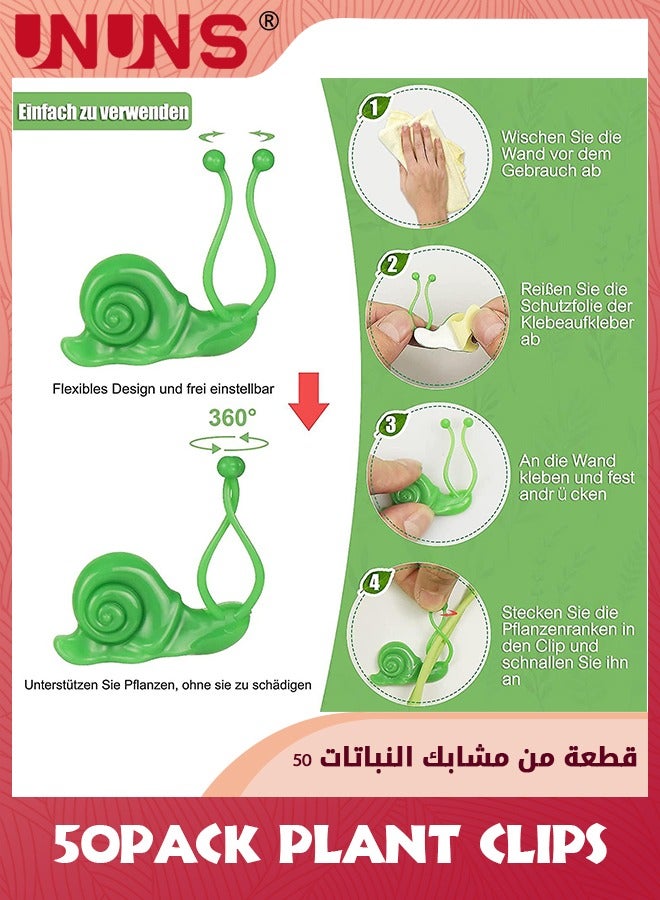 UNUNS Plant Clips For Wall,50 PCS Snail Shape Invisible Climbing Plant Wall Clips For Indoor And Outdoor Plants Support And Decoration - Image 3