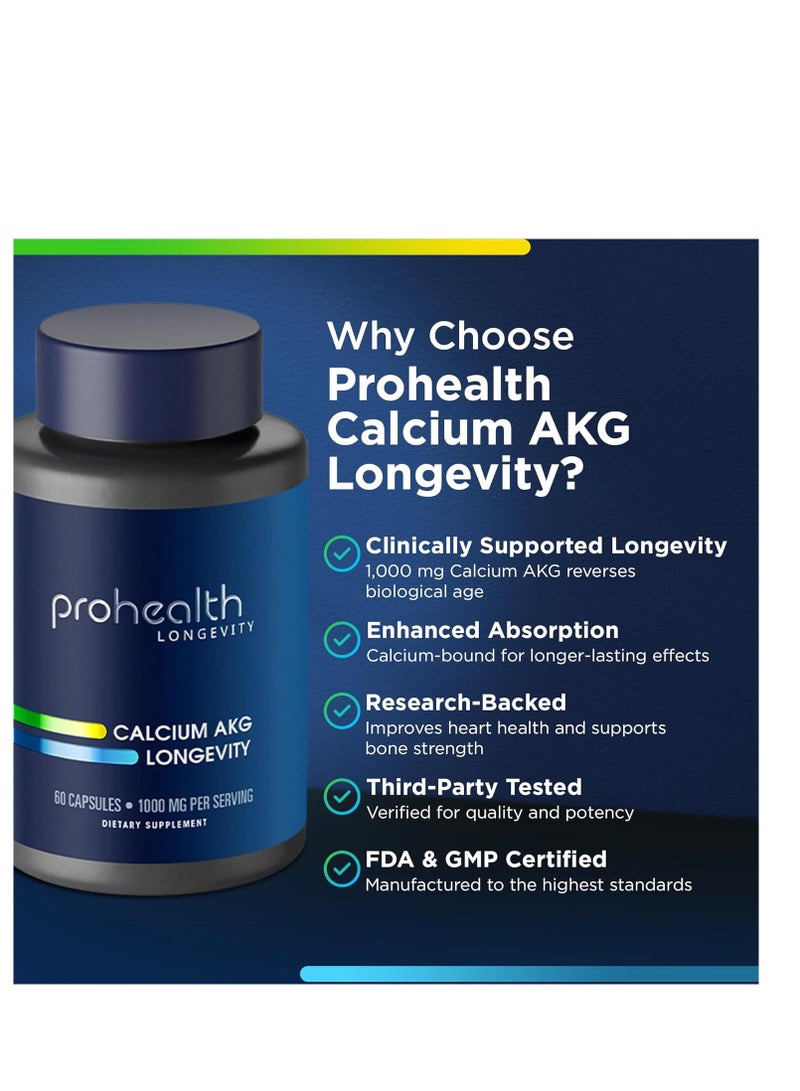 برو هيلث مكمل Ca AKG يدعم الطاقة الخلوية والوظيفة الأيضية وعمليات الشيخوخة الصحية 60 كبسولة - Image 4