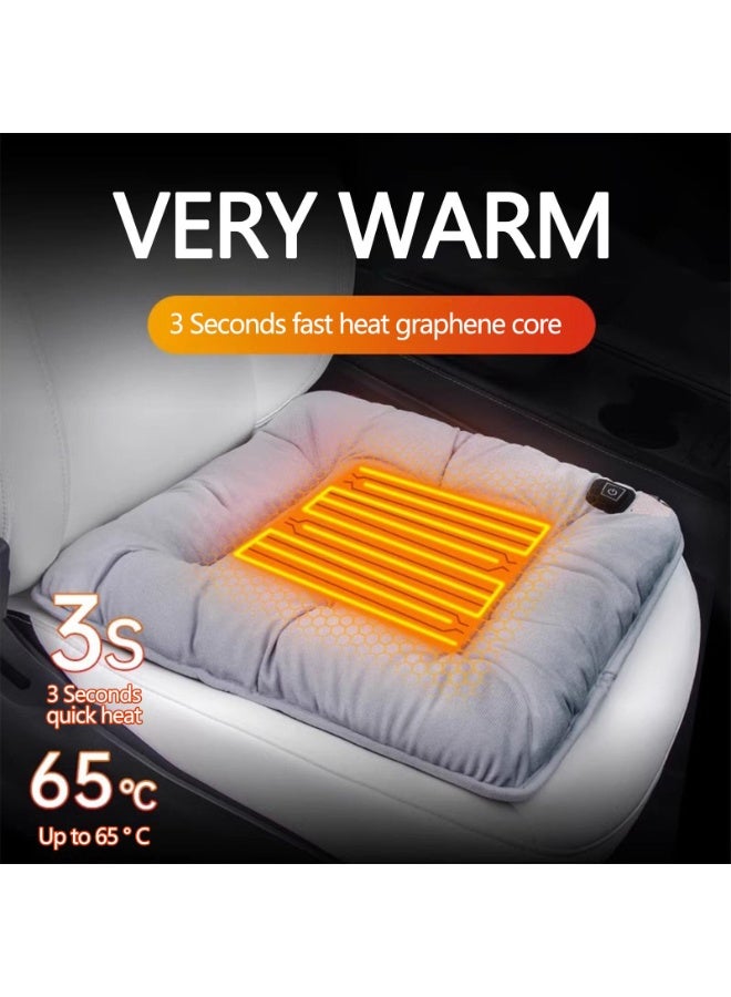 SYOSI Heated Seat Cushion, USB Portable Heating Chair Pad With 3 Temperature Levels, Winter Seat Cushion, Washable Seat Cushion, 4 Hours Auto Off, Office Home Heating Chair Pad (Grey)  - Image 3