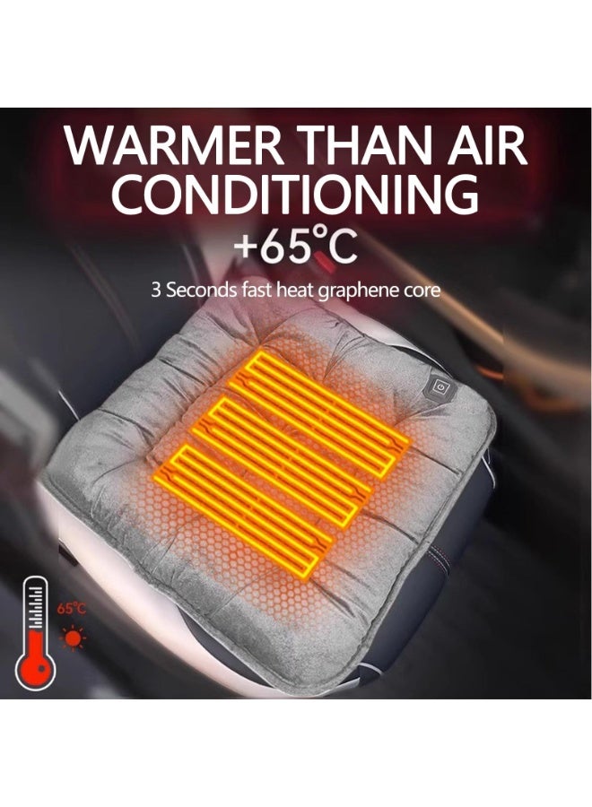 SYOSI Heated Seat Cushion, USB Portable Heating Chair Pad With 3 Temperature Levels, Winter Seat Cushion, Washable Seat Cushion, 4 Hours Auto Off, Office Home Heating Chair Pad (Grey)  - Image 4