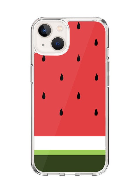 Classic Clear Case for Apple iPhone 14 Hybrid Soft Case Flexible Edges Anti Drop TPU PC Gel Thin Transparent Cover [ Designed for Apple iPhone 14 ] - Minimal Watermelon Full Print