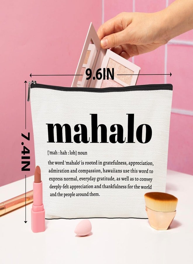 CQM Christmas Thank You Gifts Mahalo Definition Inspirational Makeup Bag Hawaii Cosmetic Bag Hawaiian Gifts Hawaiian souvenirs for Women Female Grandma Mom Sister Friend Wife Travel Toiletry Bag Birthday - Image 4