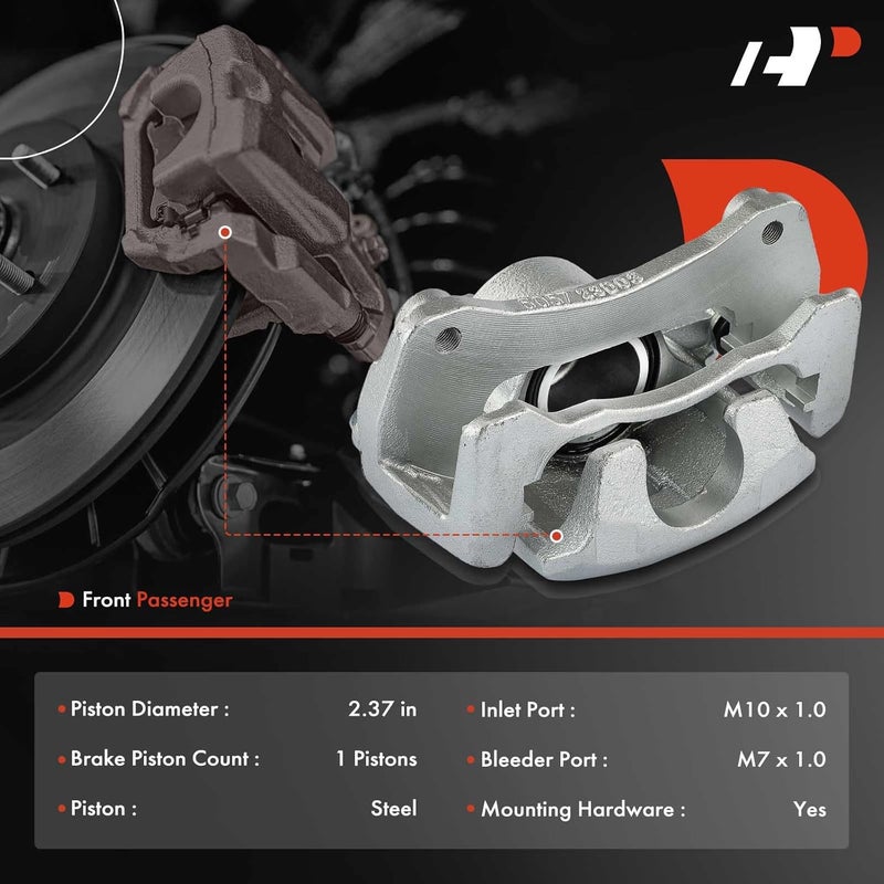 A-Premium Disc Brake Caliper Assembly with Bracket for Mitsubishi Eclipse 2006-2012, Galant 2004-2009 - Front Right Passenger - Image 2