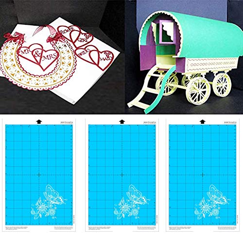 ArtCute مجموعة ArtCute من 3 حصائر قطع قياسية بحجم 8x12 بوصة لآلة سيلويت كاميوا بورتريه ملحقات لاصقة بديلة لقطع الحصائر لقص الورق (أزرق) - Image 5