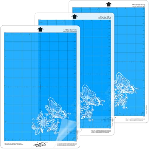 ArtCute مجموعة ArtCute من 3 حصائر قطع قياسية بحجم 8x12 بوصة لآلة سيلويت كاميوا بورتريه ملحقات لاصقة بديلة لقطع الحصائر لقص الورق (أزرق) - Image 1