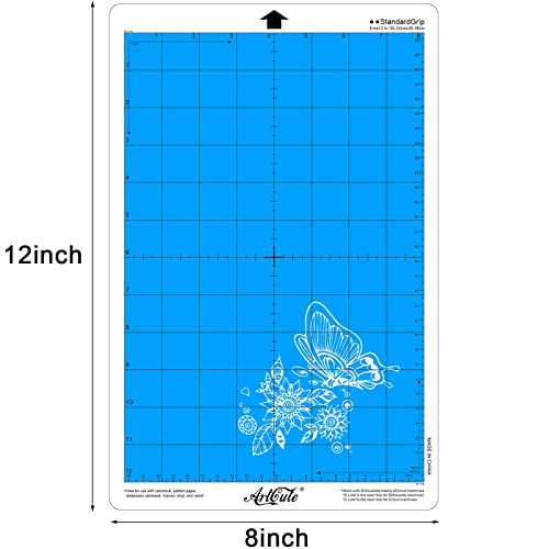 ArtCute مجموعة ArtCute من 3 حصائر قطع قياسية بحجم 8x12 بوصة لآلة سيلويت كاميوا بورتريه ملحقات لاصقة بديلة لقطع الحصائر لقص الورق (أزرق) - Image 3