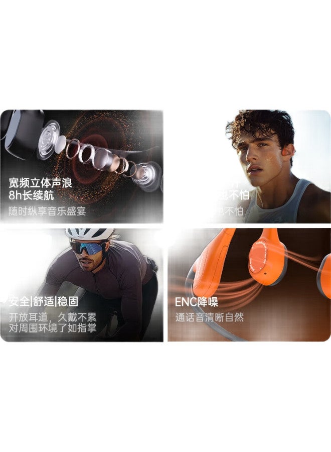 Aerra Bone Conduction Bluetooth Headphones, Valentine'S Day Gift, Open-Ear Design For Running And Cycling, 8 Hours Of Extended Battery Life, Waterproof And Sweatproof, Black