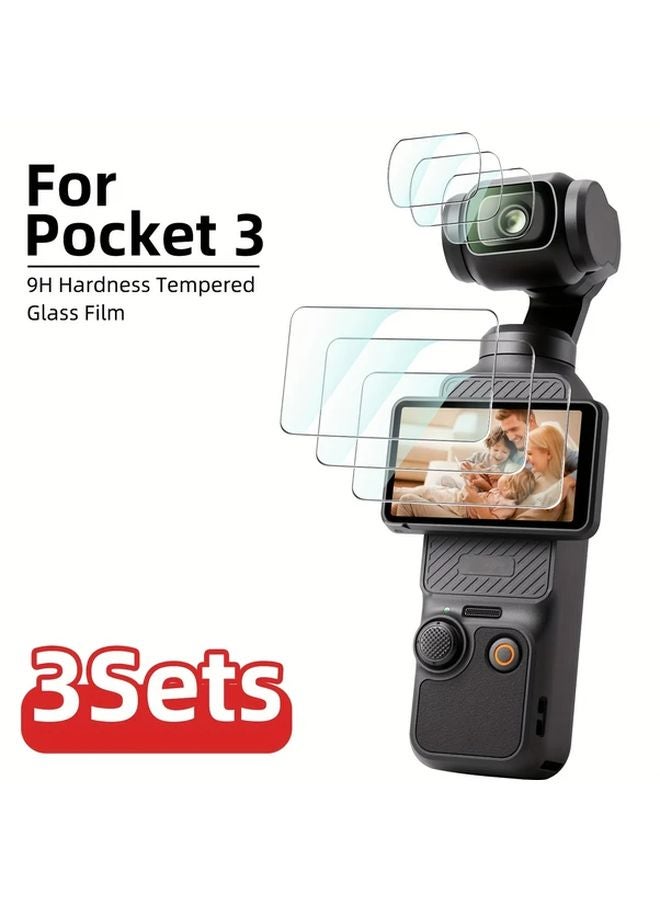 6Pcs Tempered Glass Screen Protector For DJI Pocket 3 Anti Fingerprint Film - Image 1