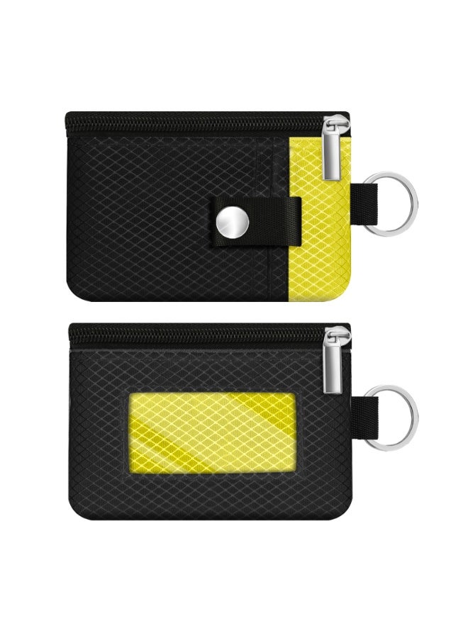 Minimalist RFID Blocking Small Wallet with ID Window,WaterResistant Zip Id Case Wallet with Lanyard Keychain for Cards,Cash,Travel,Women,Men - Image 3