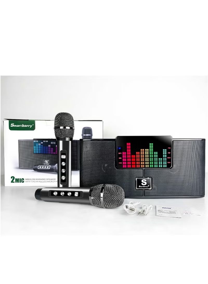مكبر صوت بلوتوث محمول M25 Plus مع 2 ميكروفونات لاسلكية، LED - Image 4