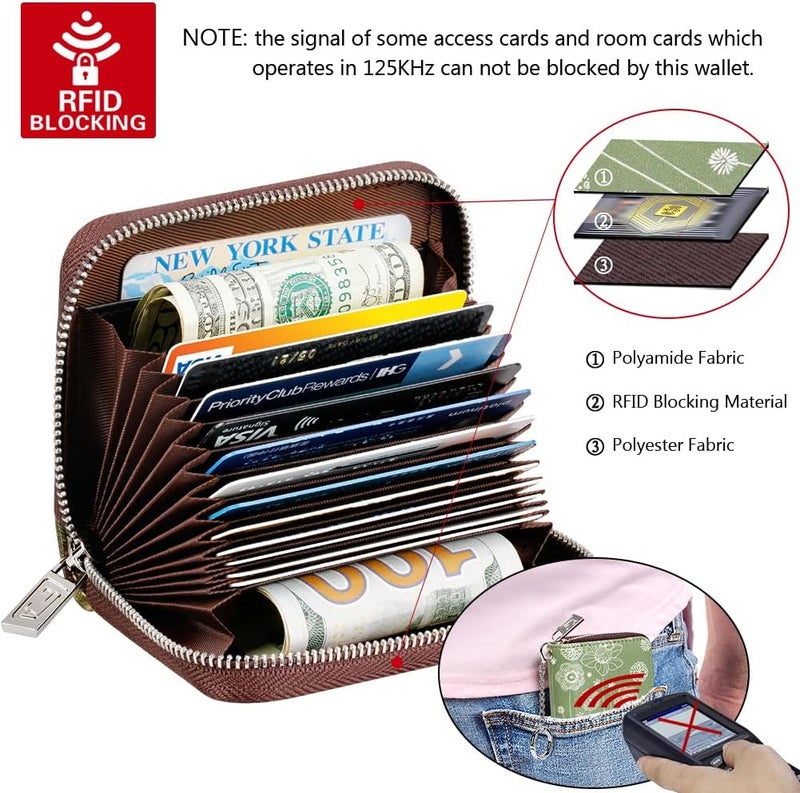 FurArt Zipper Wallet Women, RFID Blocking Credit Card Wallet, Business Card Holder, Compact Size KeyChain Wallet - Image 5