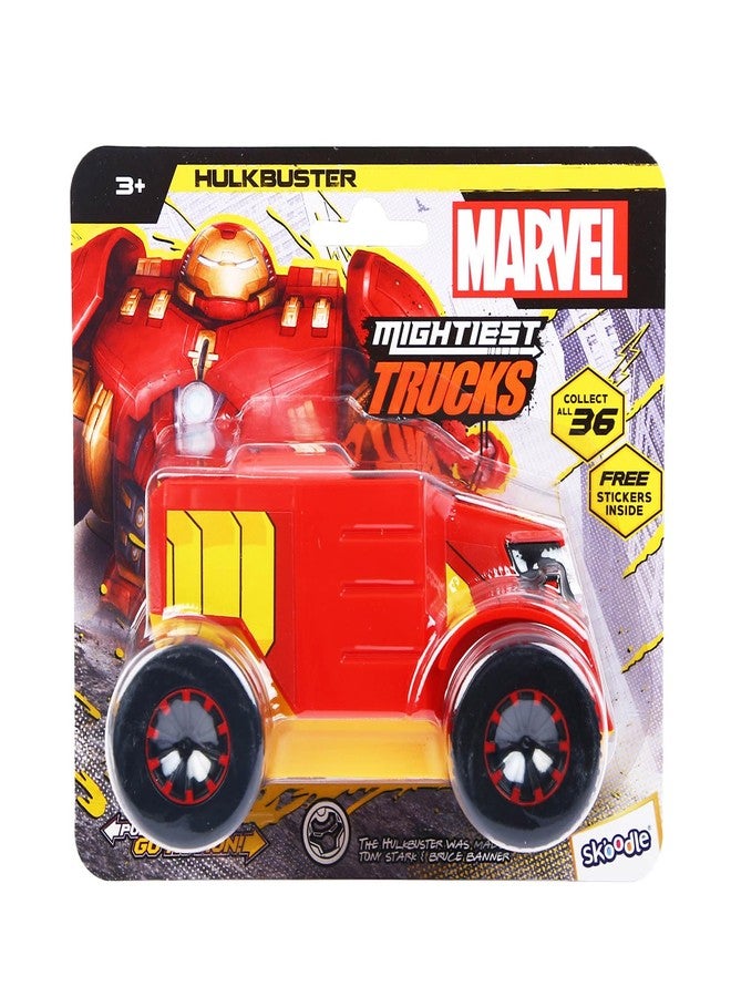 SKOODLE Kid Marvel Pull-Back Monster Truck - Hulk Buster Edition, Marvel Inspired Toy Bikes With Sturdy And Long-Lasting Construction, Enhances Motor Skills And Fun Vehicle Toy For Gifting - Red - Image 2
