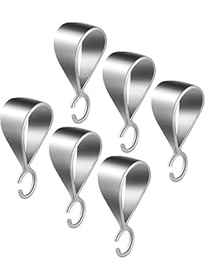 6Pcs 925 Sterling Silver Clasps Bails With 4mm Holes Platinum Color For Diy Necklace Crafting - Image 1