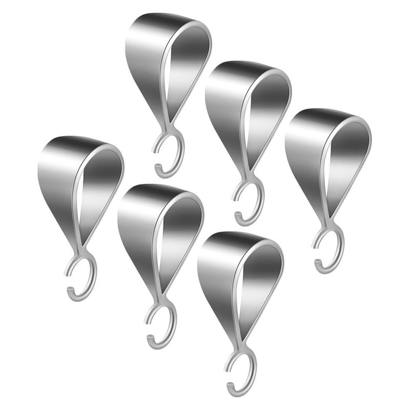 6Pcs 925 Sterling Silver Clasps Bails With 4mm Holes Platinum Color For Diy Necklace Crafting - Image 2