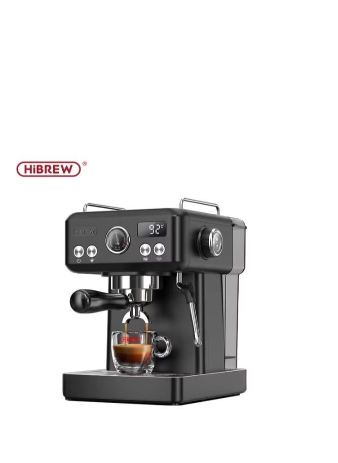 HiBREW HiBREW Semi Automatic Espresso Cappuccino Coffee Machine Temperature Adjustable 58mm Portafilter Coffee Maker Metal H10A Black  - Image 1